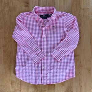 Vineyard Vines Pink Checkered Shirt size 4T